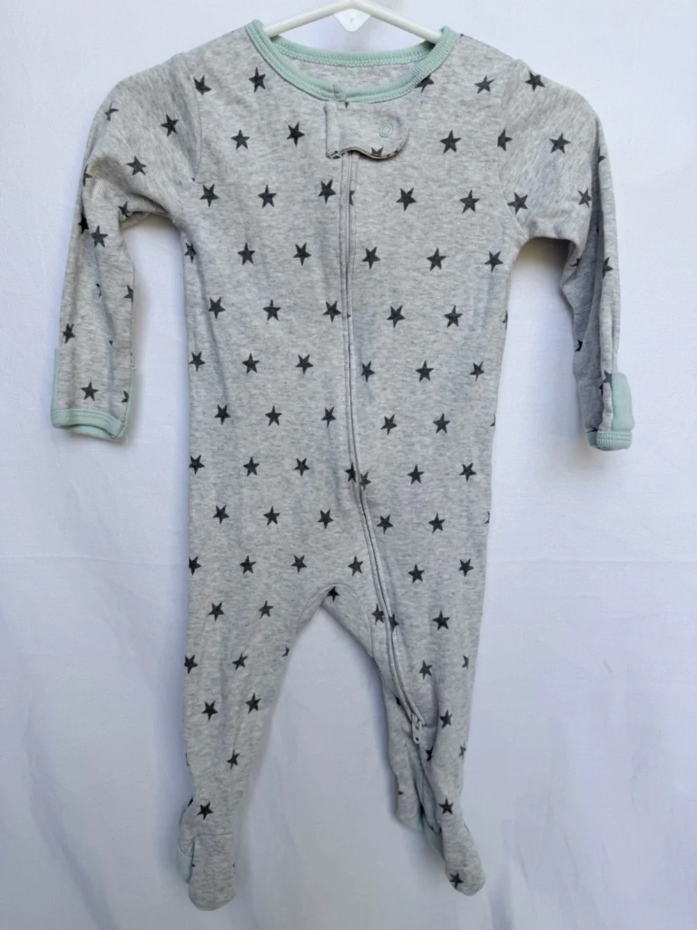 3-6 MTH cloud island Sage & Gray Baby Footed One-Piece Pack